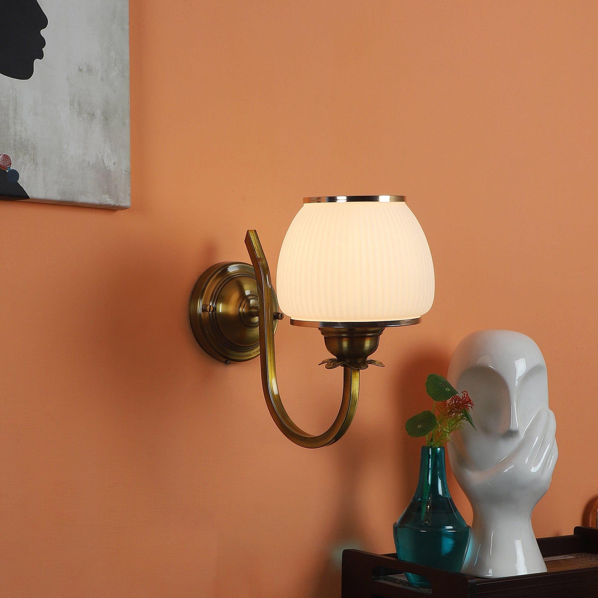 Golden And White Iron Wall Light - 1