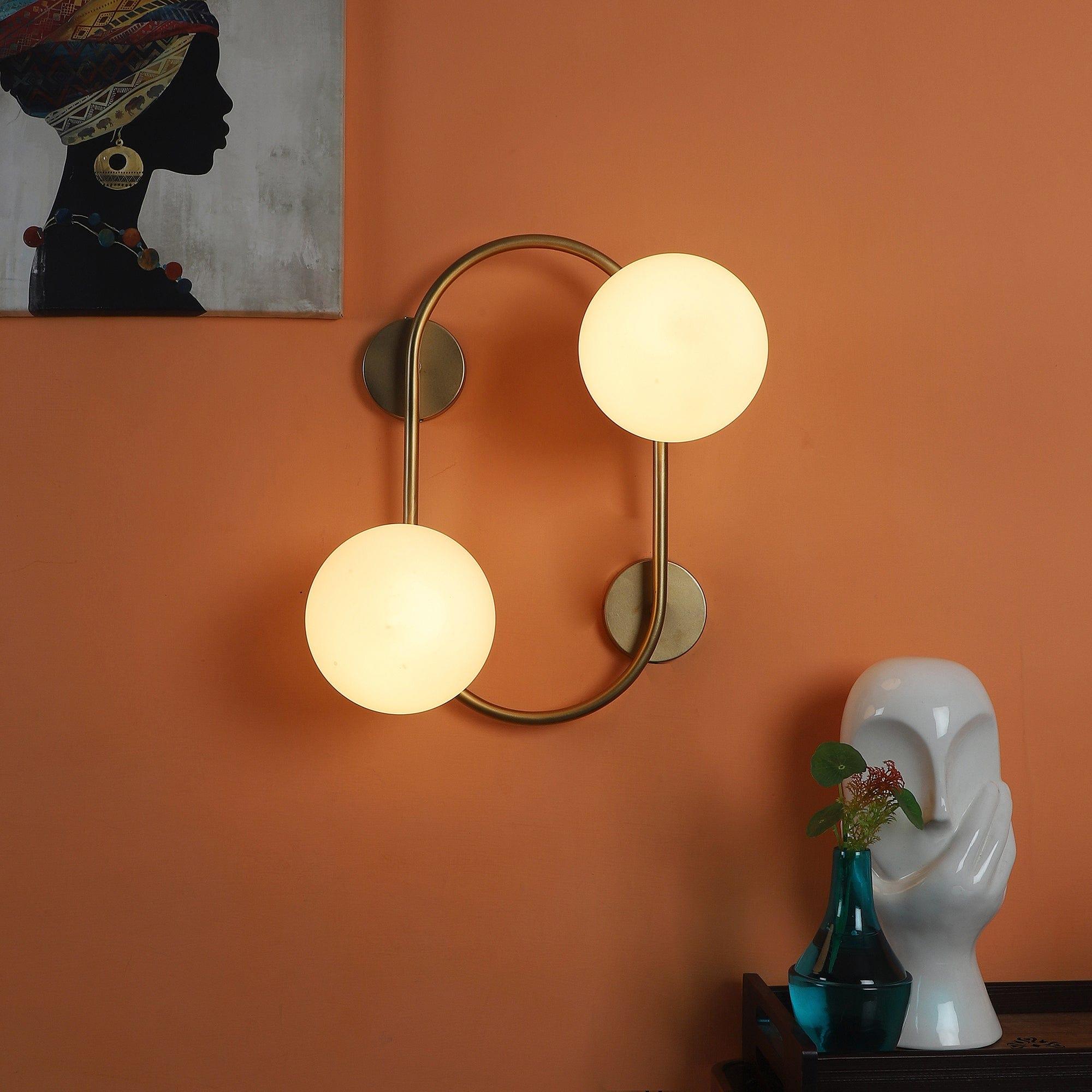 Fusty Gold And White Iron 2 Wall Lights - 1