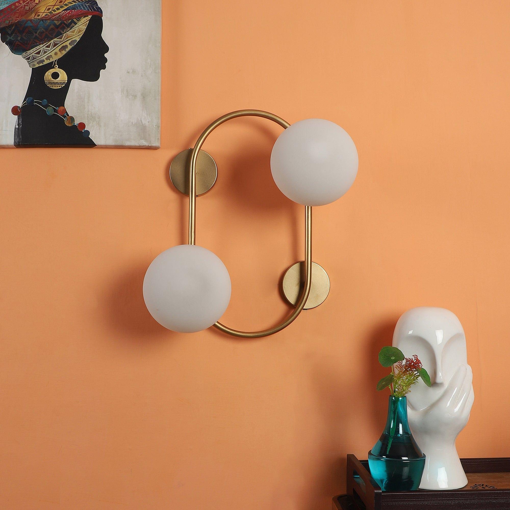 Fusty Gold And White Iron 2 Wall Lights - 1 - Image 2