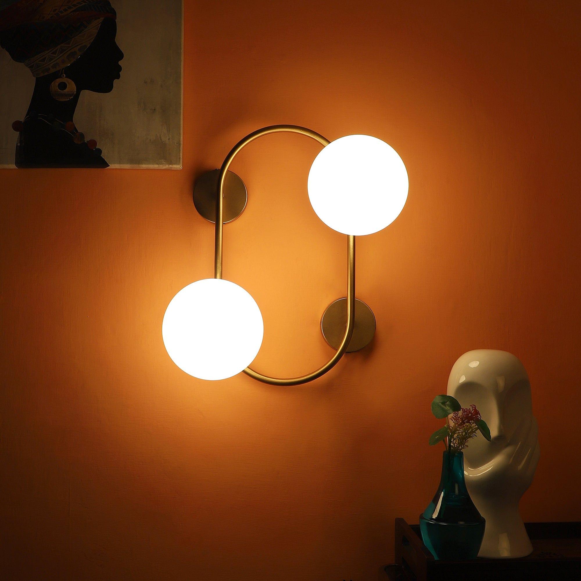 Fusty Gold And White Iron 2 Wall Lights - 1 - Image 3