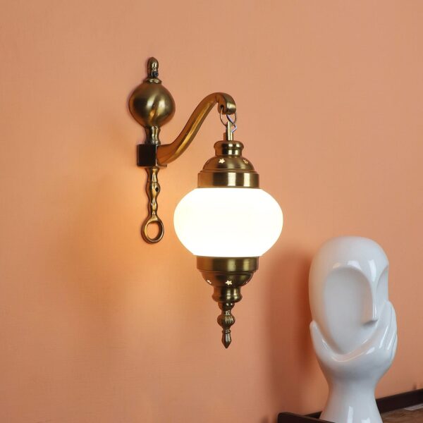 White And Gold Aluminium Single  Wall Lights - 1