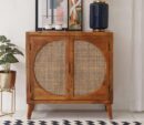 Ipsit 2 Door Mango Wood & Cane Door Cabinets and Sideboard - Variant 1