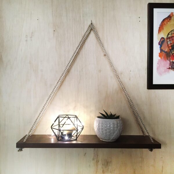 Handmade Hanging Shelves Rope/Floating Shelf Wall Art By Miza - 1