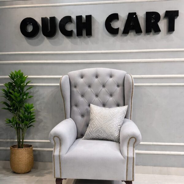 Solid Wood Wing Chair with Deep Seat Comfort & Classic Elegant Design