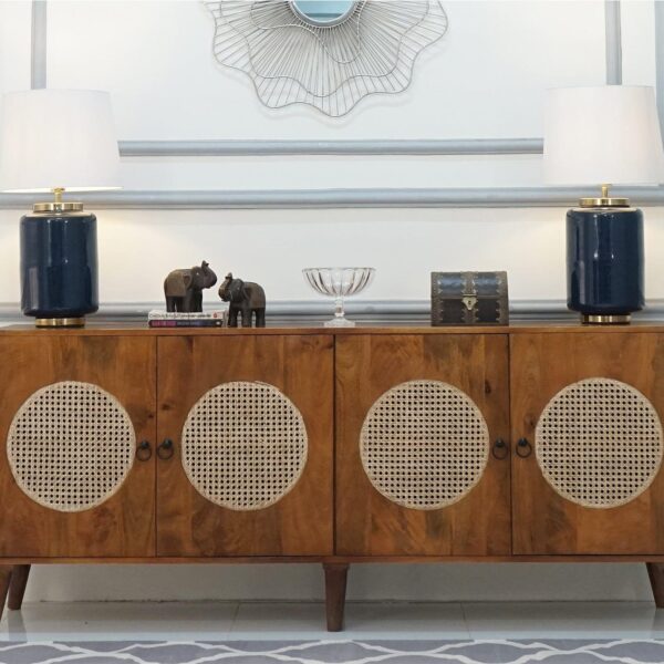 Josif 4 Door Cabinets and Sideboard (Natural Finish) - Variant 1