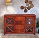 Beautiful Cross Design Sheesham Wood console table With Drawer - Variant 1
