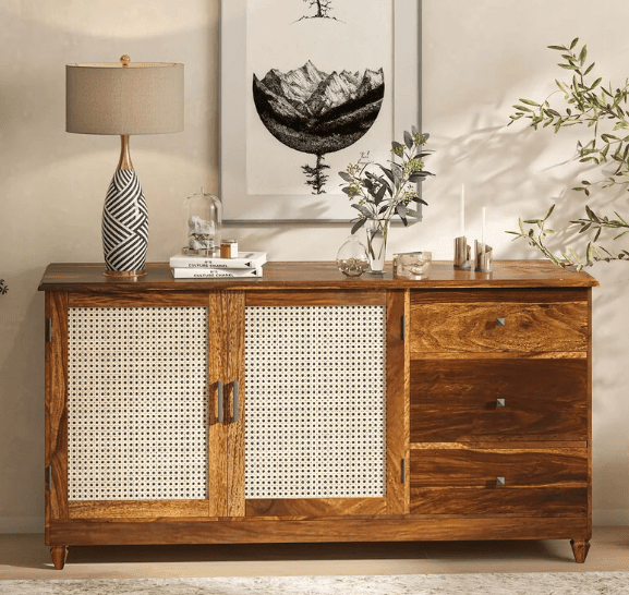Jali Design Sheesham Wood console table With Drawer - Variant 1
