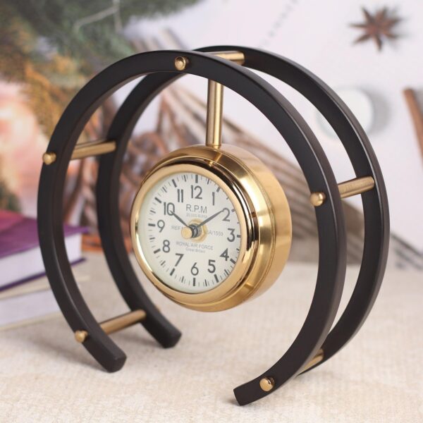 Luna Serenade Table Clock in Gold & Black - 1