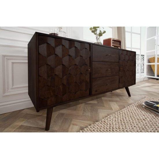 Sheesham Wood Geneva Sideboard with Three Drawer 145x40x75 CM (Walnut Finish) - Variant 1 - Image 3