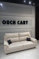 Leather 3 Seater Sofa in Cream Colour