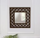 Decorative & Hand Crafted Wooden Wall Mirror in Walnut Finish ( 45 x 45 cm) - 1
