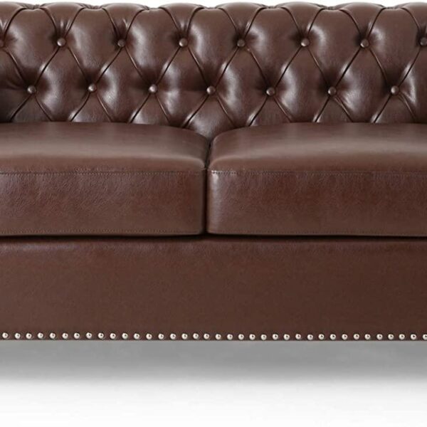 Brinkhaven Leather Love Seats, with Wood Legs