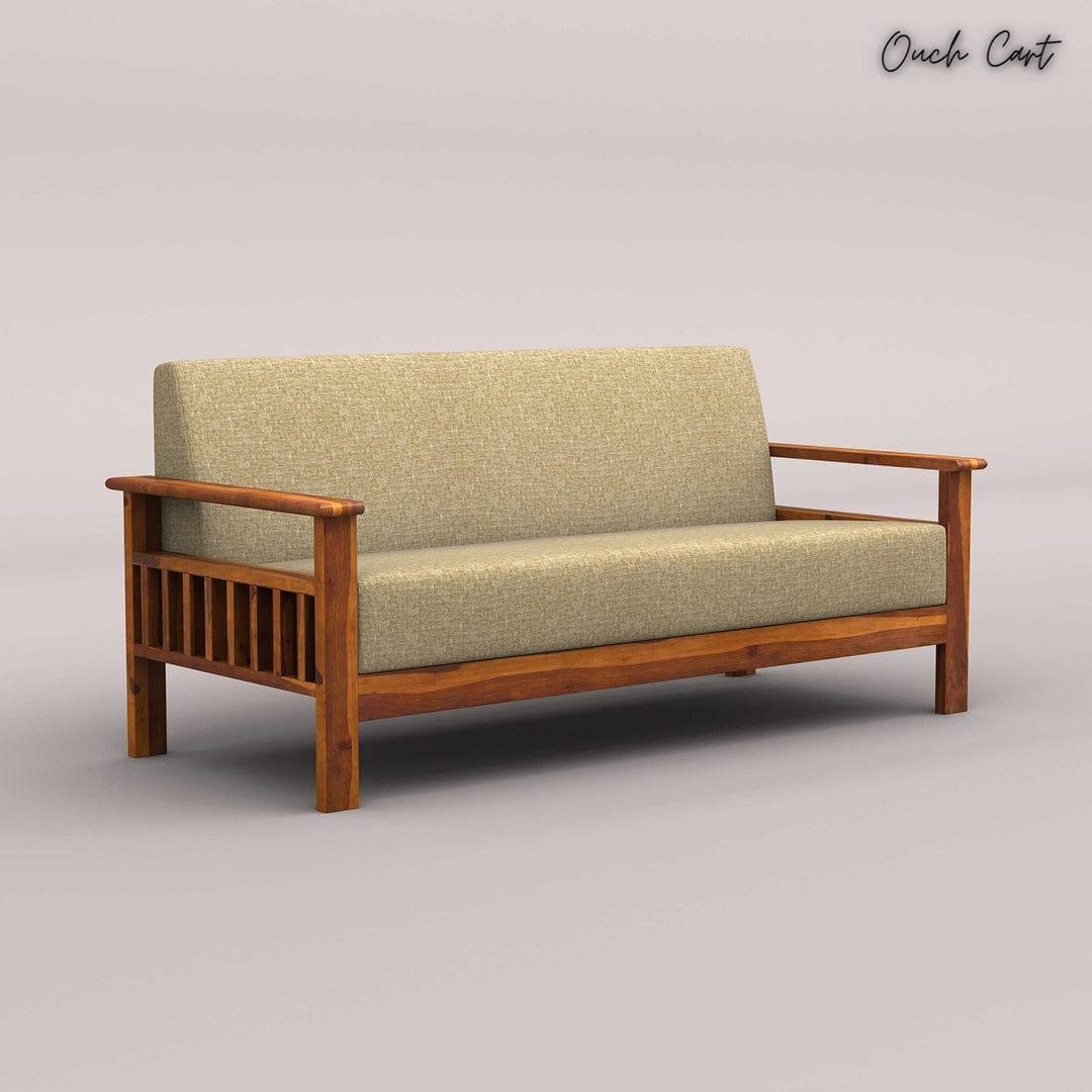 EDWIN 3+1+1 WOODEN SOFA SET (HONEY FINISH) - Image 2