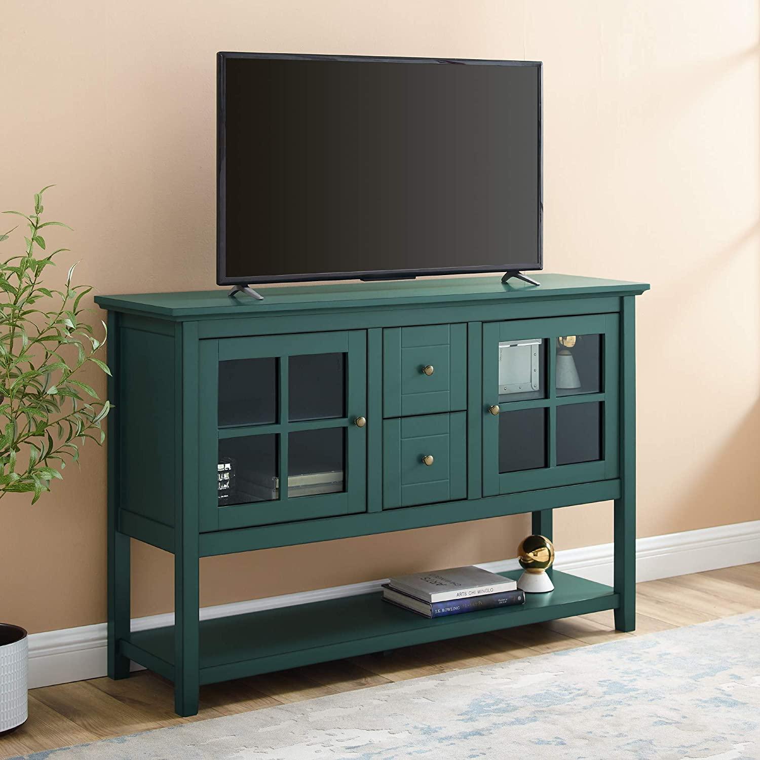 Charlotte Classic Glass-Door Storage Buffet, 52 Inch, Antique - Variant 1 - Image 2