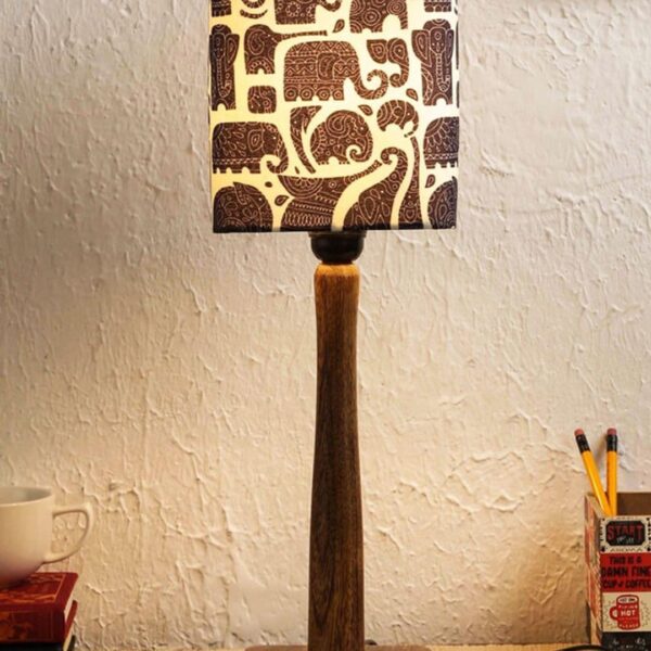 Tiny Elephants Wooden Lamp - 5