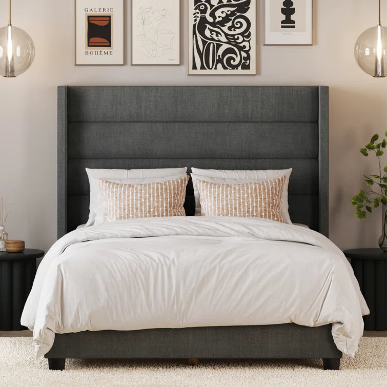 Brantley Tufted Wingback Upholstered Bed Frame - Image 2