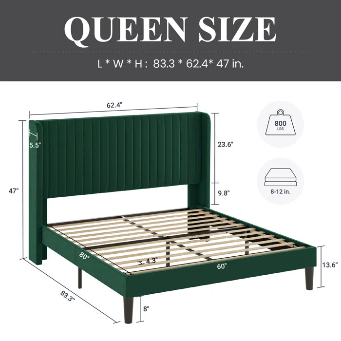 Candler Upholstered Platform Bed with Wingback - Image 12