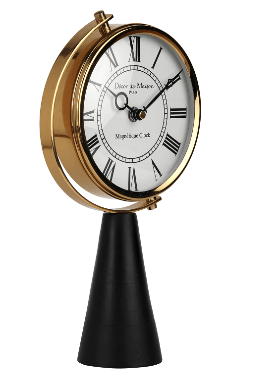Black Wood's Pedestal Clock in Reflective Gold - 1 - Image 3