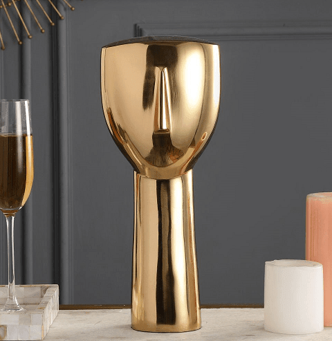 Abstract Face Decorative Gold - 1