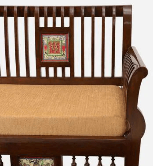 Solid Wood 3 Seater Sofa in Walnut Colour - Image 6