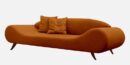 Fabric 3 Seater Sofa in Orange Colour