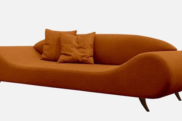 Fabric 3 Seater Sofa in Orange Colour