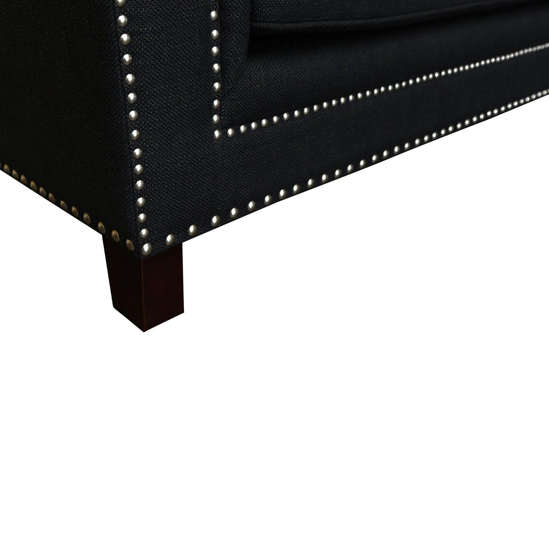 MANHATTAN 3 SEATER FABRIC SOFA BLACK COLOUR - Image 9