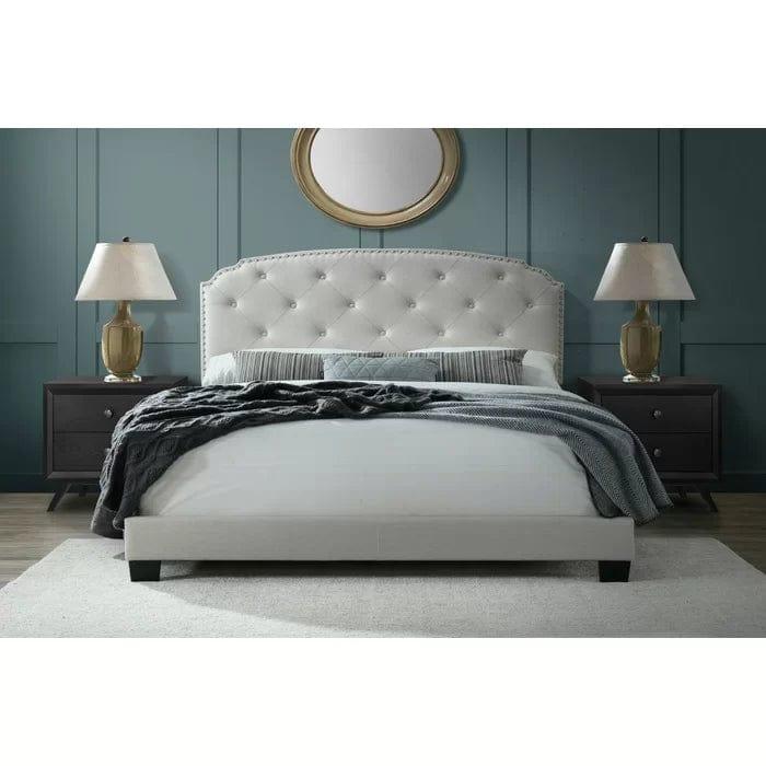 Howes Tufted Upholstered Low Profile Standard Bed - Image 9