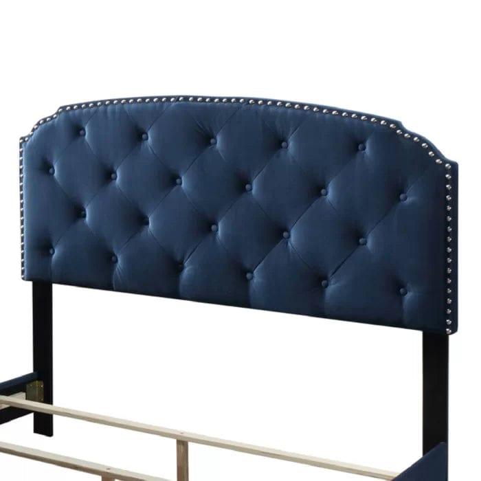 Howes Tufted Upholstered Low Profile Standard Bed - Image 6