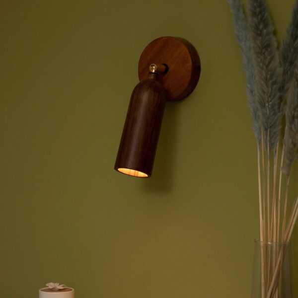 Bedside Wooden Wall Sconce - 1
