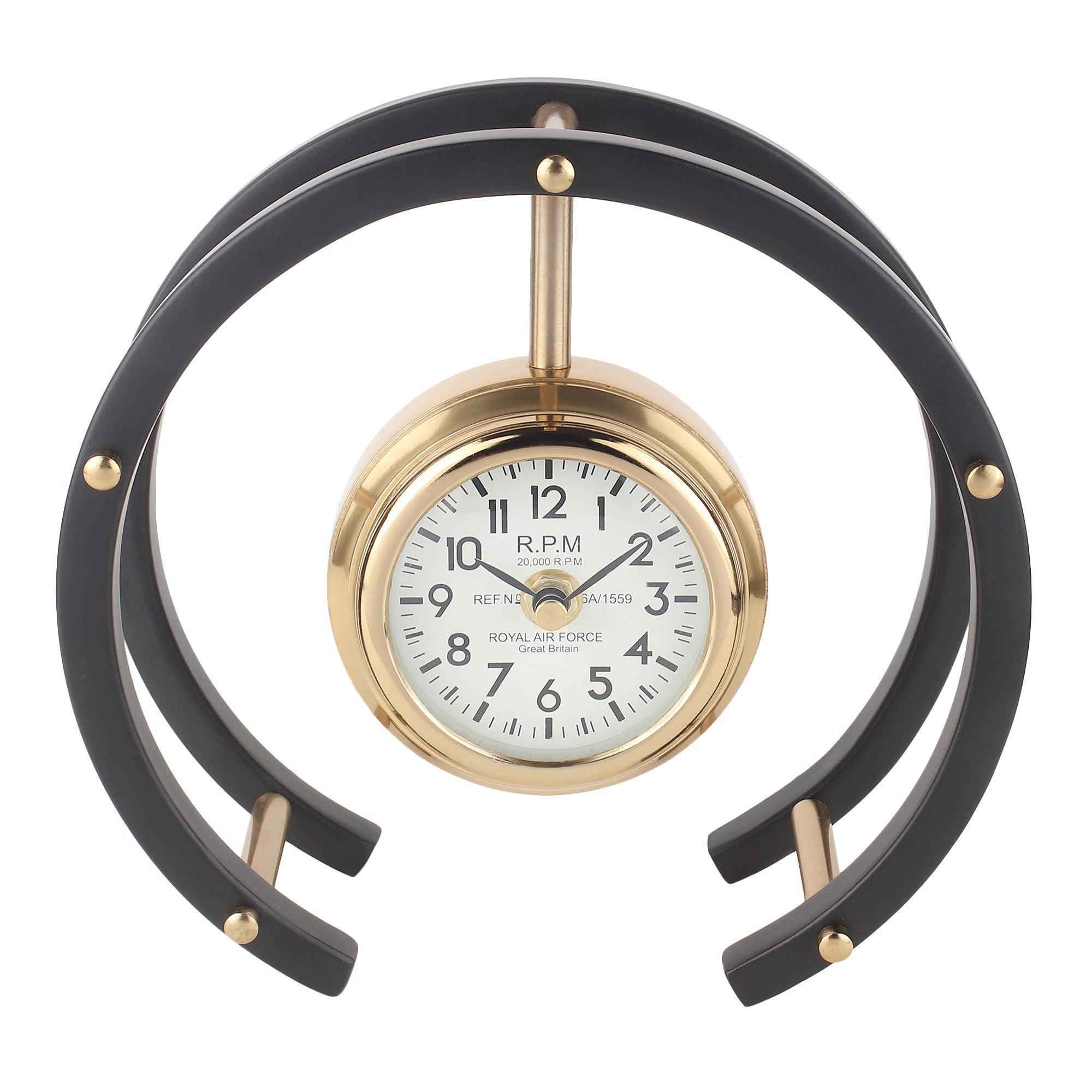 Luna Serenade Table Clock in Gold & Black - 1 - Image 2
