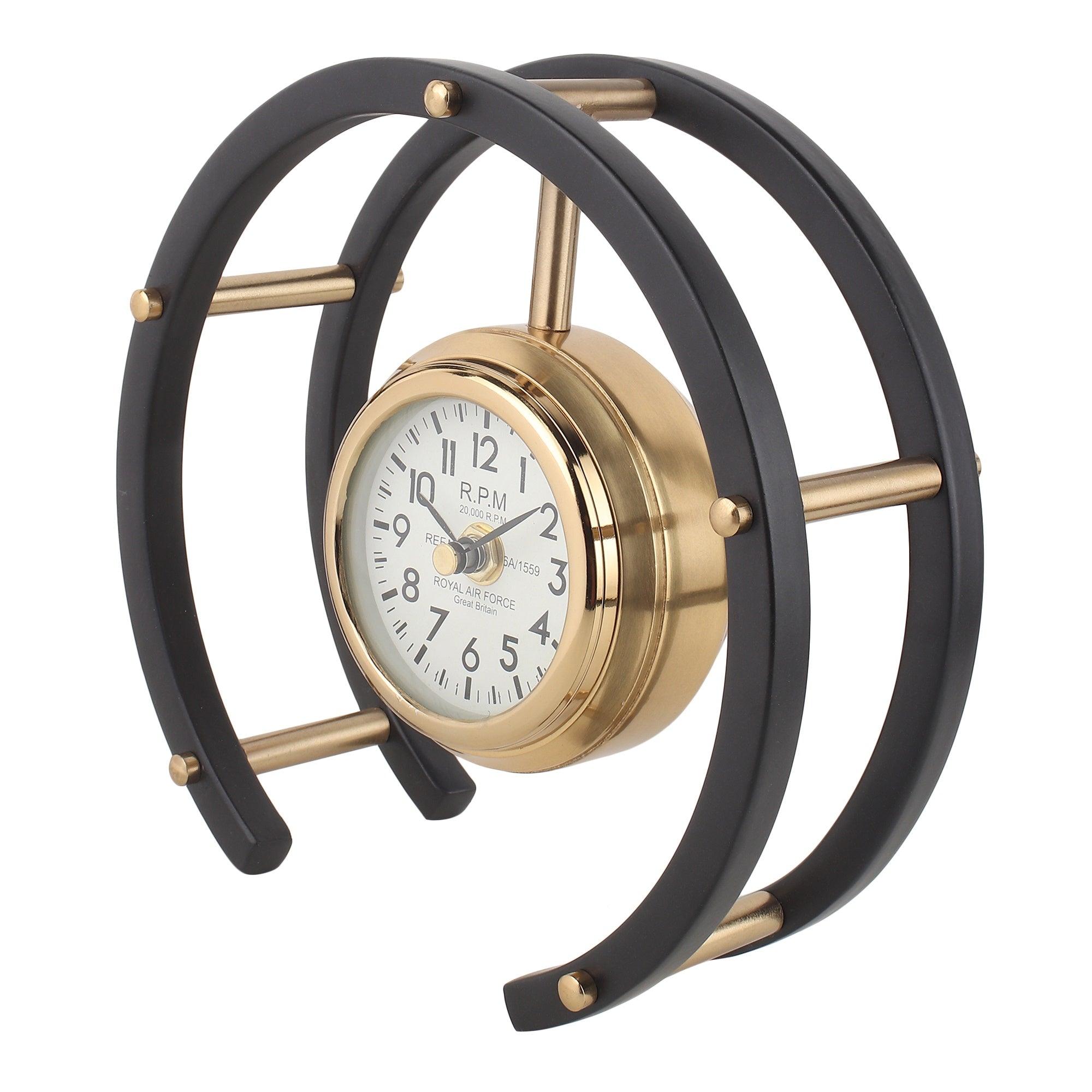 Luna Serenade Table Clock in Gold & Black - 1 - Image 3