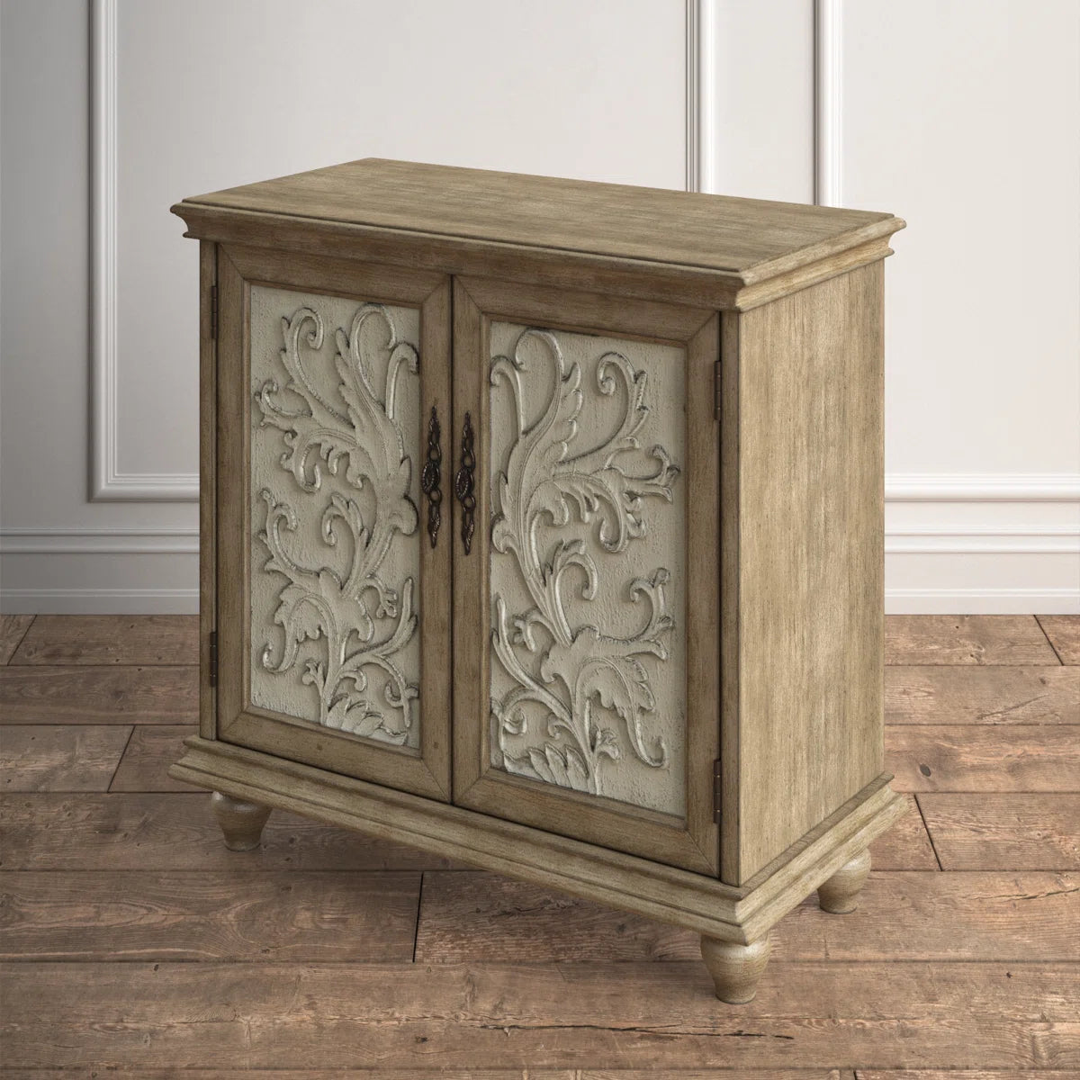 Liza 2-Door Carved Wood Storage Cabinet - Variant 1 - Image 2