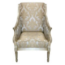 Ouch Cart Louis XVI Versailles Accent Chair in Antique Silver Finish
