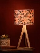 Pink Flower Trio Wooden Lamp - 1
