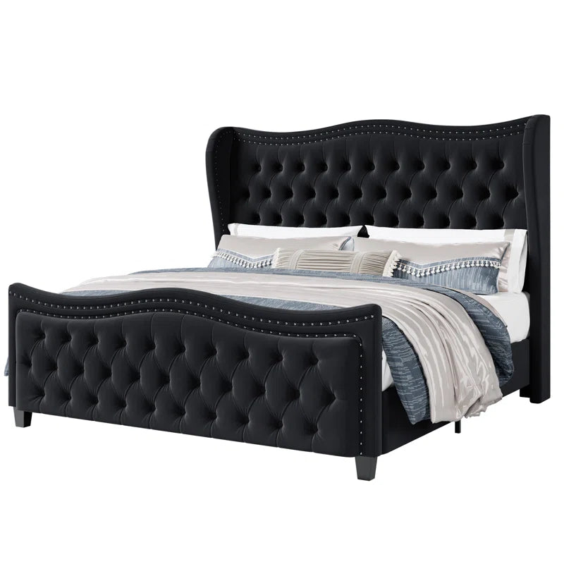 Metter Upholstered Wingback Bed for Ultimate Comfort and Style - Image 5