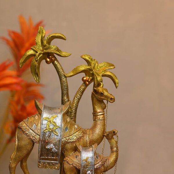 Metal Desinger Camel Showpiece for Home, Office, Table Decor - 1