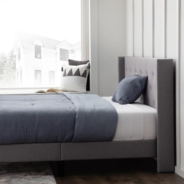 Petersen Tufted Upholstered Low Profile Platform Bed - Image 2