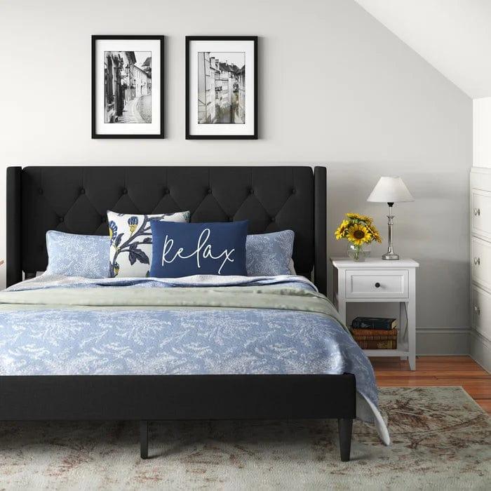 Petersen Tufted Upholstered Low Profile Platform Bed - Image 11