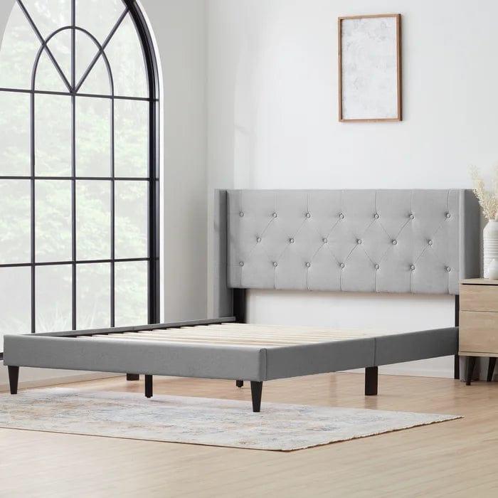 Petersen Tufted Upholstered Low Profile Platform Bed - Image 4