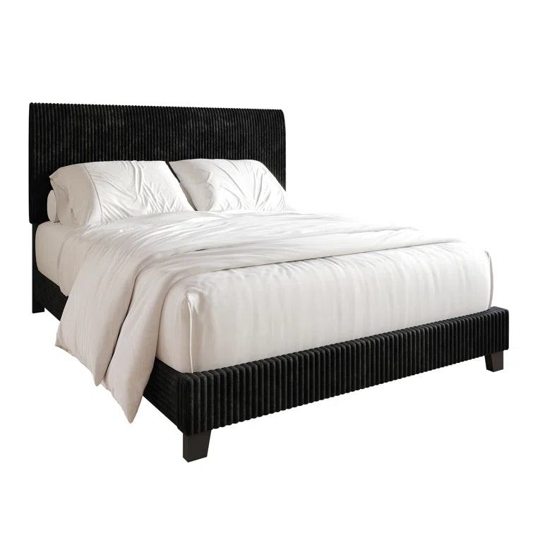 Pravesh Corduroy Upholstered Bed - Image 3