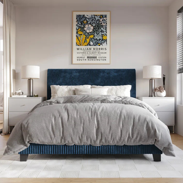 Pravesh Corduroy Upholstered Bed - Image 7