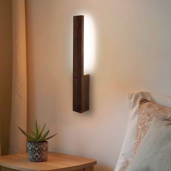 Slimline Brown Wooden LED Wall Light (BULB NOT INCLUDED) - 1