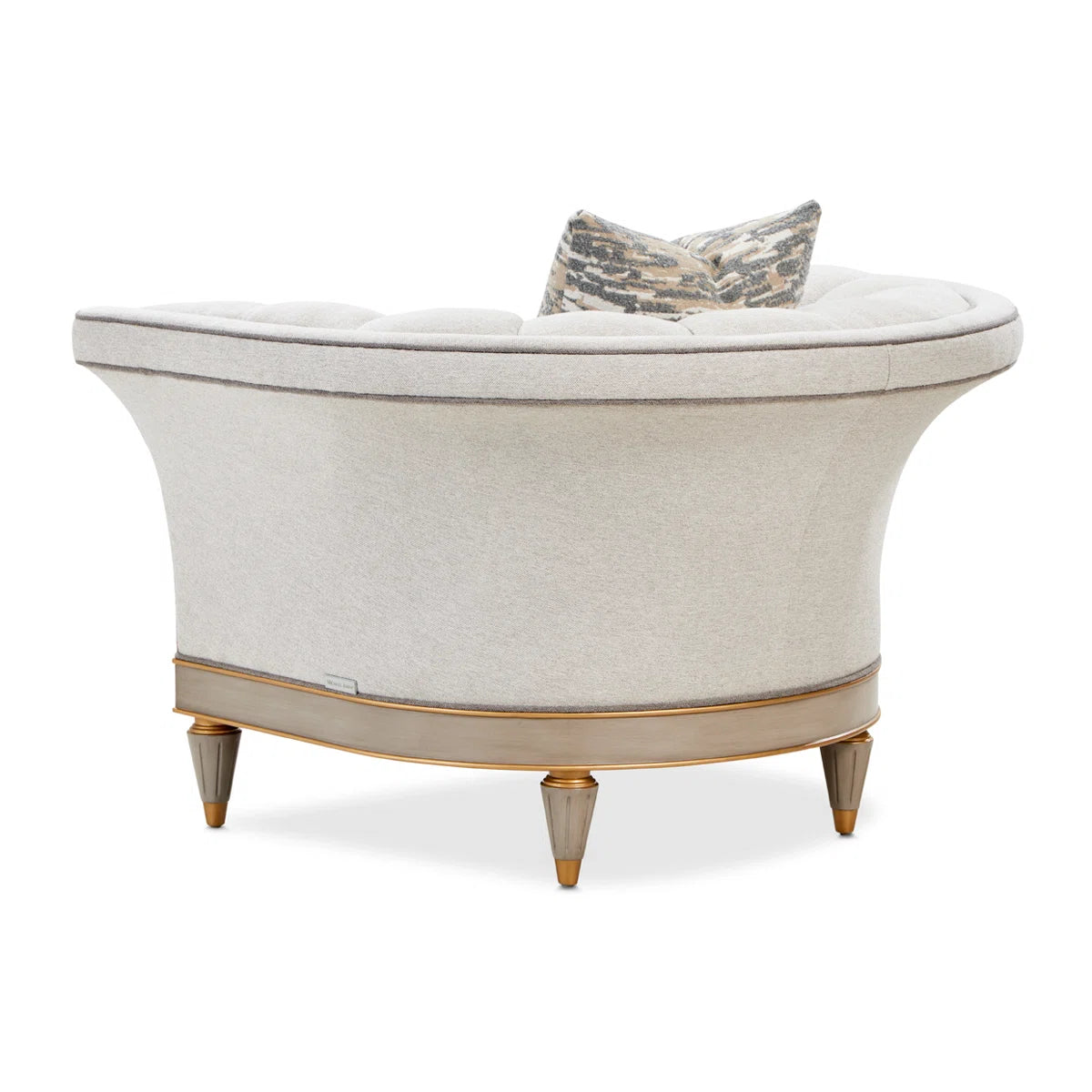 St. Charles Greige Accent Chair with Modern Fabric & Soft Curves - Image 15