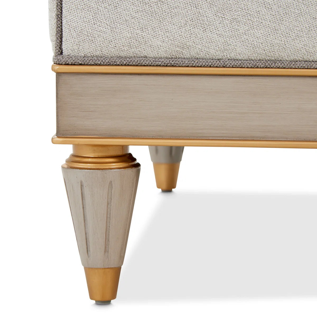 St. Charles Greige Accent Chair with Modern Fabric & Soft Curves - Image 10