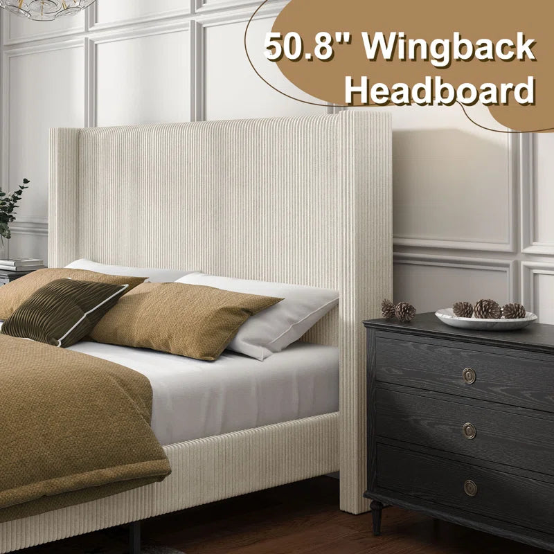 Wauseon Corduroy Upholstered Bed - Image 4