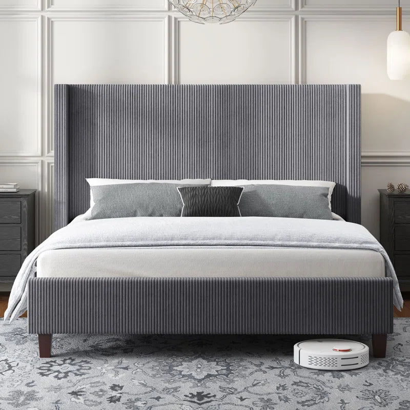 Wauseon Corduroy Upholstered Bed - Image 10