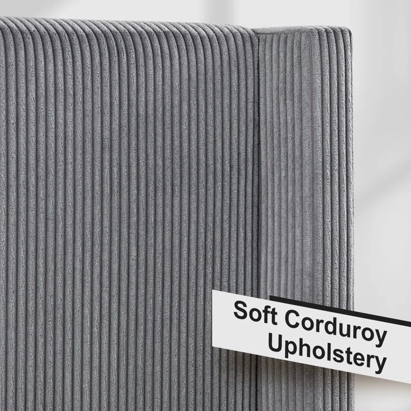 Wauseon Corduroy Upholstered Bed - Image 14