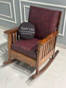 Handcrafted Sheesham Wood Rocking Chair with Plush Cushion Back & Seat – Perfect Blend of Comfort and Elegance
