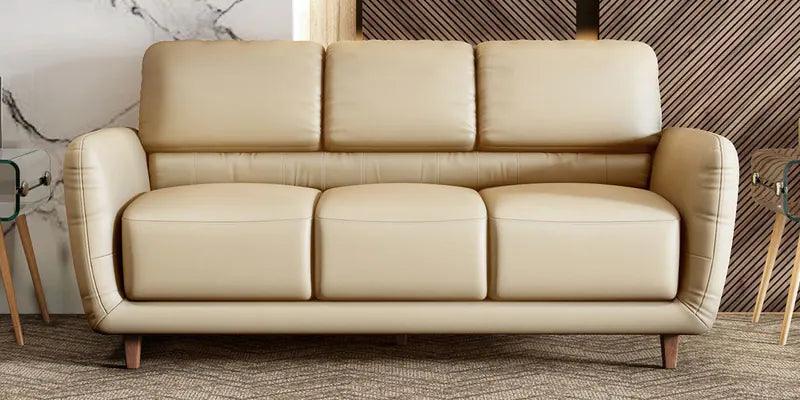 Leather 3 Seater Sofa in Milky White Colour